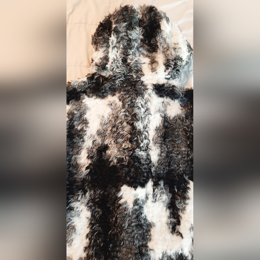 Zara Trf OuterWear Fluffy Faux Fur Patchwork Jacket - Picture 14 of 16